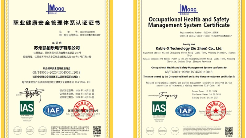 蘇州凱佰樂(lè)榮獲ISO45001職業(yè)健康安全管理體系認(rèn)證